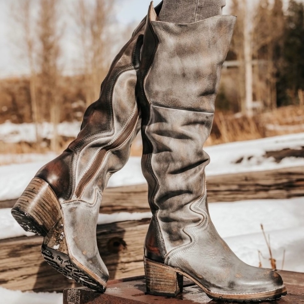 Freebird Calgary Leather Boot in Smoke - Size 8
